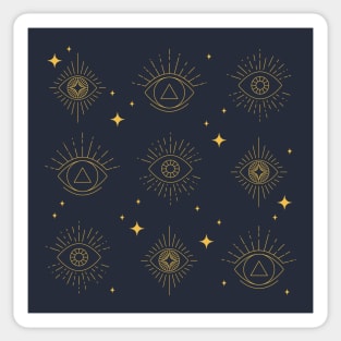 Modern gold line eyes drawing Sticker